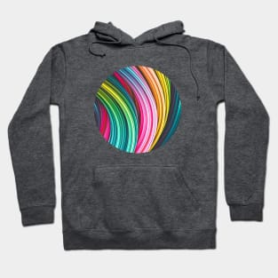 Colorful Abstract Art Strands. Circle Crop Hoodie